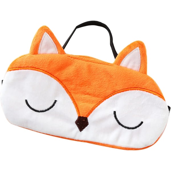 Söt djur sovmask Mjuk plysch för ögonbindel Söt kanin Panda Koala cover Ögonskydd för barn Tonåringar Flickor Kvinnor (Orange Fox)