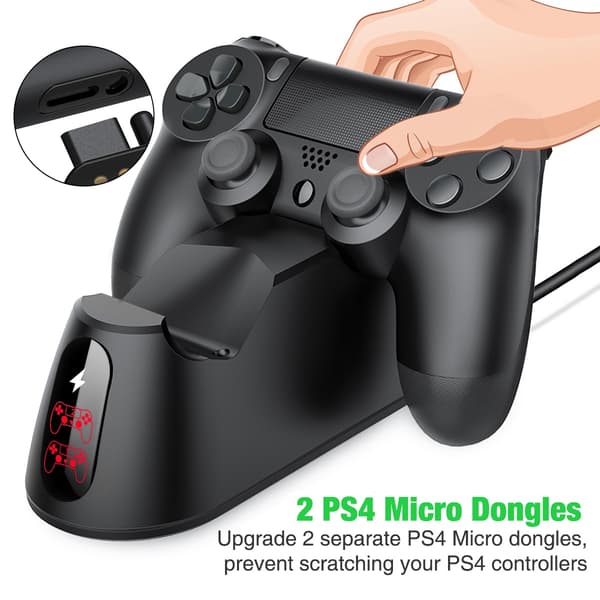 Kontrollerrådd Dualsense Dock för PS4 Laddningsstation för DualShock 4/Playstation 4/PS4/ Pro /PS4 Slim-kontroll