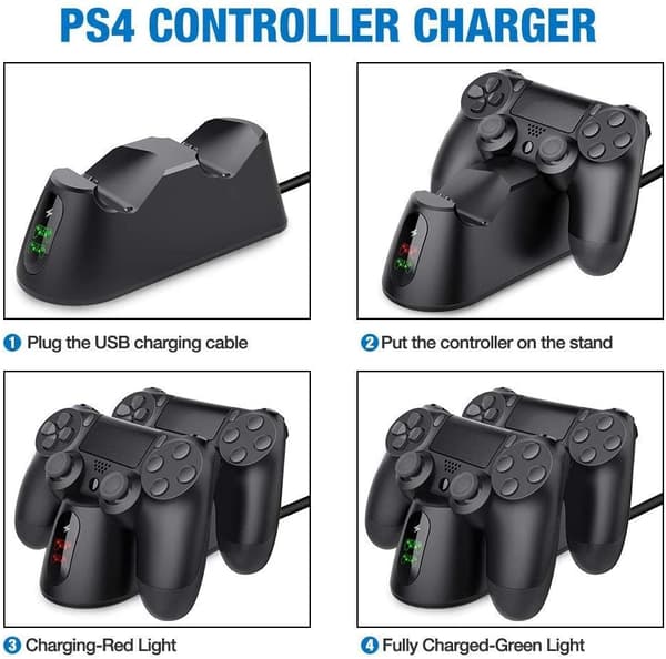 Kontrollerrådd Dualsense Dock för PS4 Laddningsstation för DualShock 4/Playstation 4/PS4/ Pro /PS4 Slim-kontroll