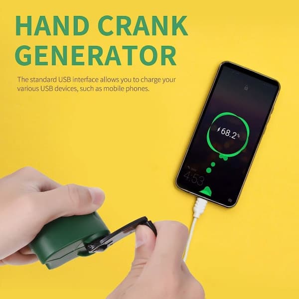 1 x Handvevgenerator för utomhus nödladdning med USB-port