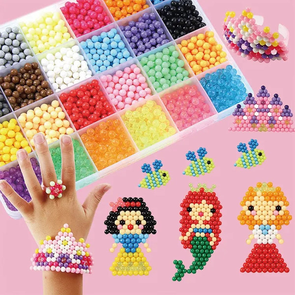 Påfyllningskit med Waterbeads i 15 färger, Mix, 2200st