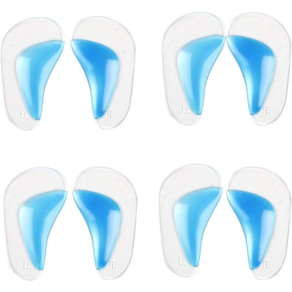 Gel Ortopedisk Flat Arch Support Innersula Hälkuddar (blå) 4 par