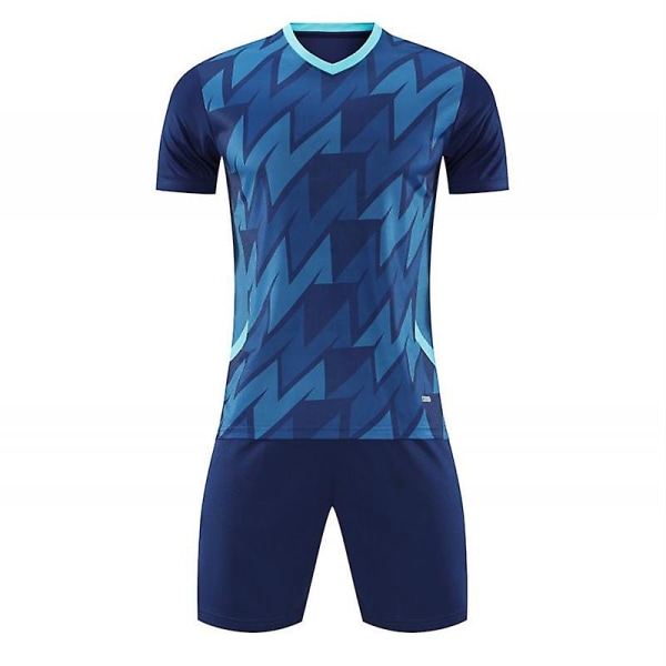 Nytt mode fotbollströjor set för vuxna och barn fotboll T-shirt och shorts Pojkar Futbol träningsdräkter Löpsportkläder M Royal Blue(77691)
