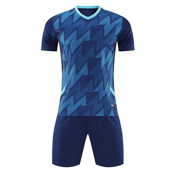 Nytt mode fotbollströjor set för vuxna och barn fotboll T-shirt och shorts Pojkar Futbol träningsdräkter Löpsportkläder S Royal Blue(77689)