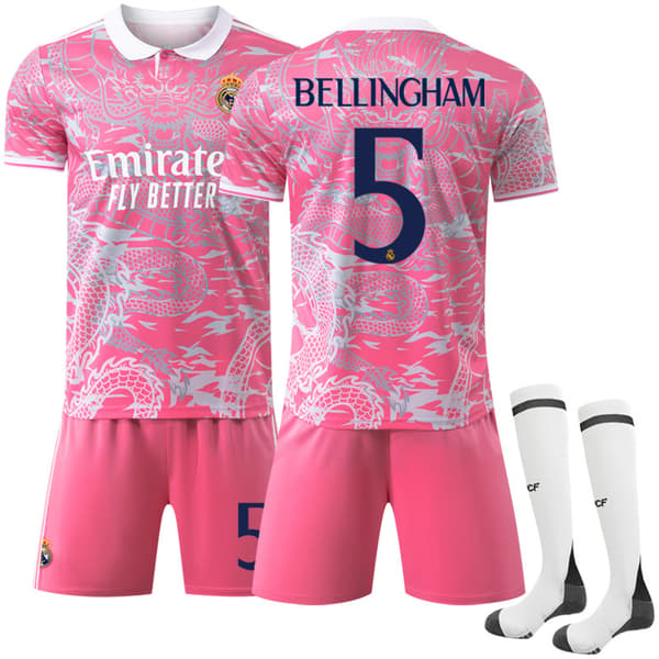 2425 Real Madrid Kompatibel Fotbollströja för Barn Träningskit Laguniform Set 5 Bellingham 18