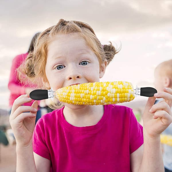 10st / 5 par majshållare, rostfritt stål majs på Cob BBQ gaffel spett