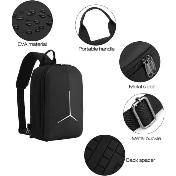 Ryggsäck för DJI Mini 3 Pro, Drönarförvaringsaxelväska, Axelryggsäck, RC, Svart