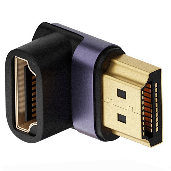 8K 60Hz 90° Nedåtvinklad HDMI Hane - HDMI 2.1 Hona Adapter Blå