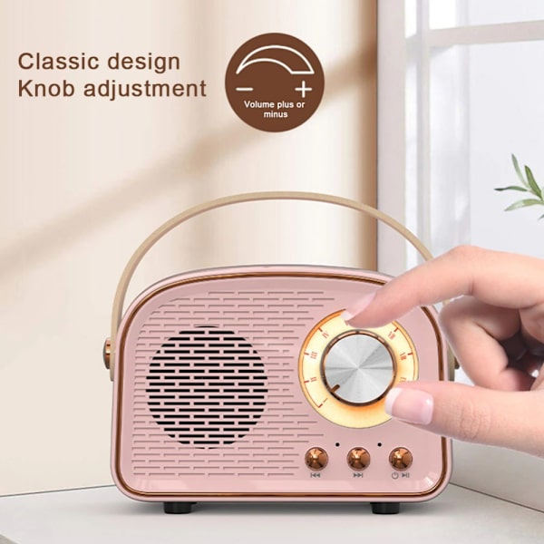 Mini Radio Bluetooth Högtalare ROSA white