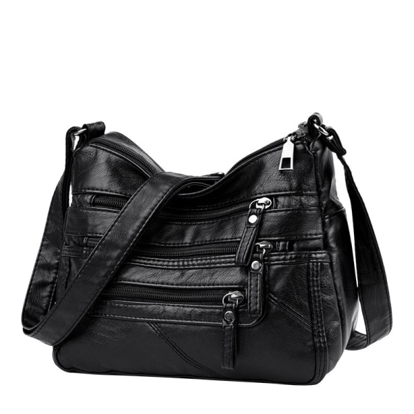 Dam Messenger Bag i PU-Läder, Liten Axelväska, Plånboksväska, Crossover