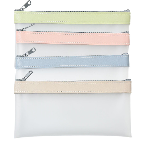 4-pack pennfodral med dragkedja, multifunktionell transparent