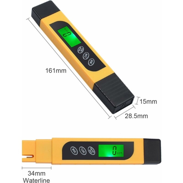 Digital TDS-testpenna, Bärbar + vattenkvalitet TDS EC-temperatur