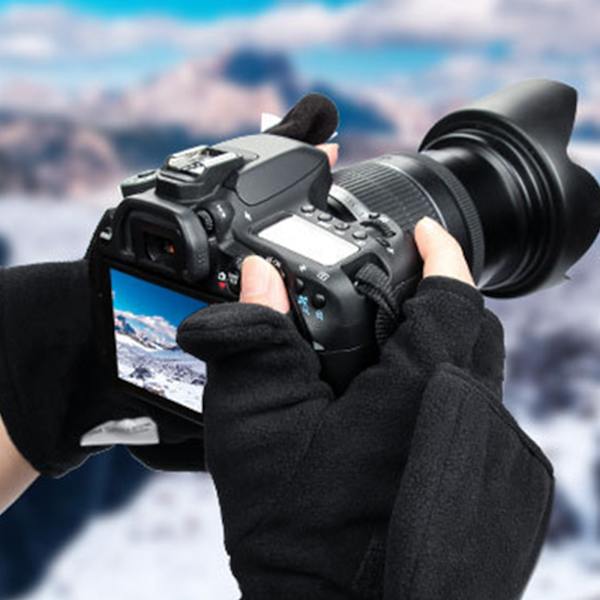 Vintervarma halvfingerhandskar Vantar med cover Fleece konvertibla fingerlösa handskar Thermal för flicka M