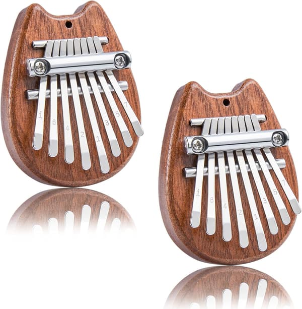 2-delad mini 8-tangenter Kalimba tumpiano present, lämplig för alla