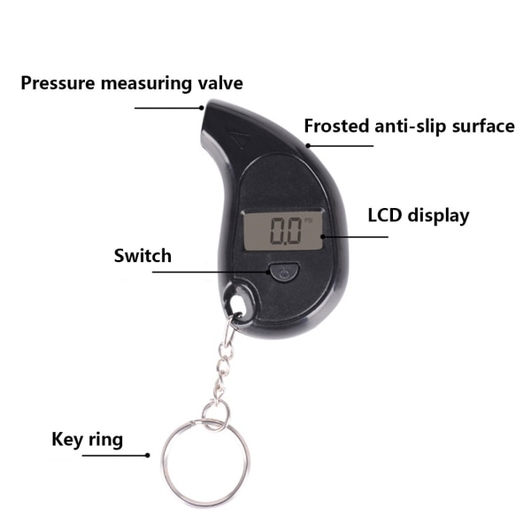 Däcktrycksmätare, Digital däcktrycksmätare, 150 PSI, Däck