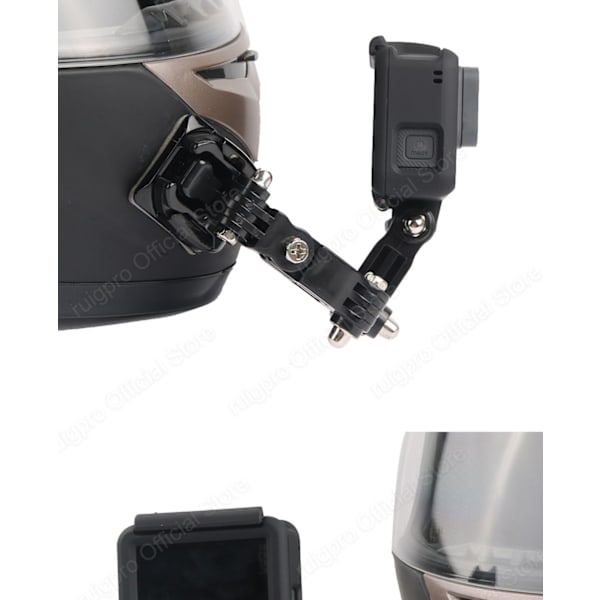 Hjälmremfäste för GoPro Hero Motorcykel Action Sportskamera Fäste Helansiktshållare Tillbehör