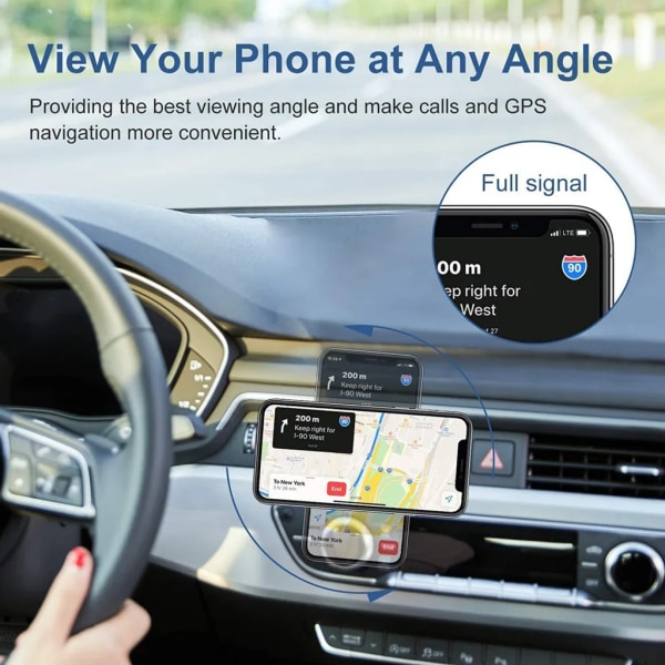 Trådlös billaddare MagSafe-kompatibel - Magnetisk trådlös laddare Bil Qi biltelefonfäste - Endast kompatibel med Sense