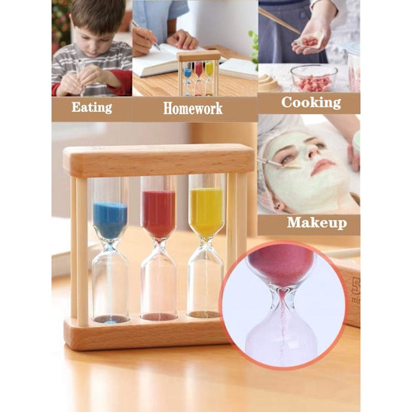 Träsandtimmar 1+3+5 minuter Mini Dekoration Liten Present Dekoration Hem Kontor (Färg)