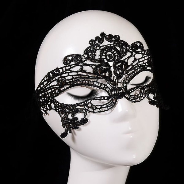 Svart Maskeradmask Öga Sexig Spets Boll Fest Masker för Karneval Halloween Halloween Halvansikte Snygga Klänningar Kostym Rekvisita Gör-Det-Själv Dekor Style07 Ball Mask