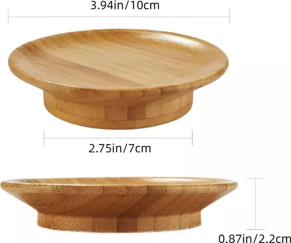 4-pack vinglas charkbrickor, vinglasbrickor, vinglas charkbrickor, trä, aptitretare, desserttallrikar för desserter