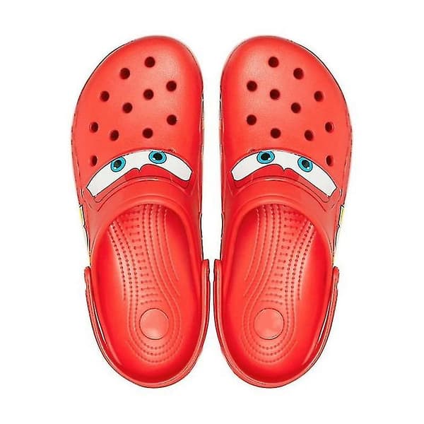 UNISEX Crocs Classic Clogs Lightning McQueen Bil Hål Skor Tofflor 100% Nya 38