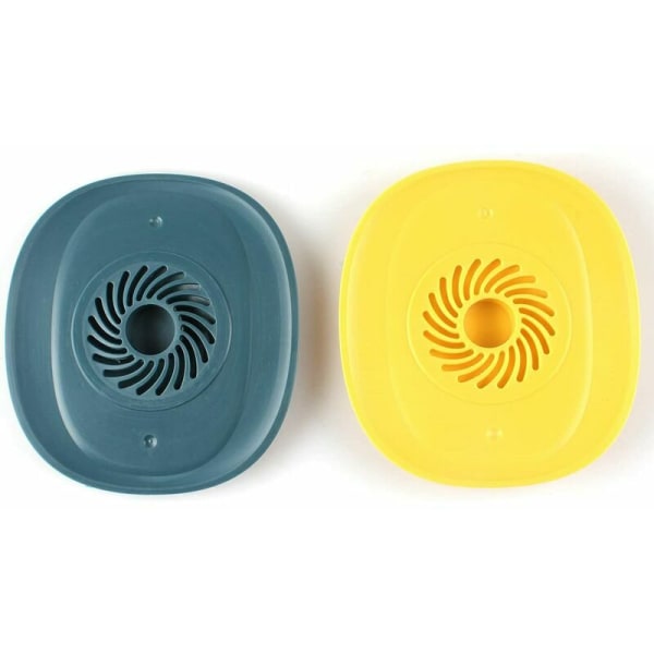 Badkarspropp i silikon Diskbänkspropp Diskho deodorantplugg, Universal avloppspropp för kök, badrum och tvättstuga,, 2 delar, blå+gul
