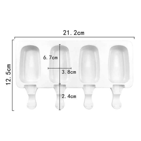 4-pack Glassform Silikon - Gör Glasspinnar Bakverk Hemma Vit white