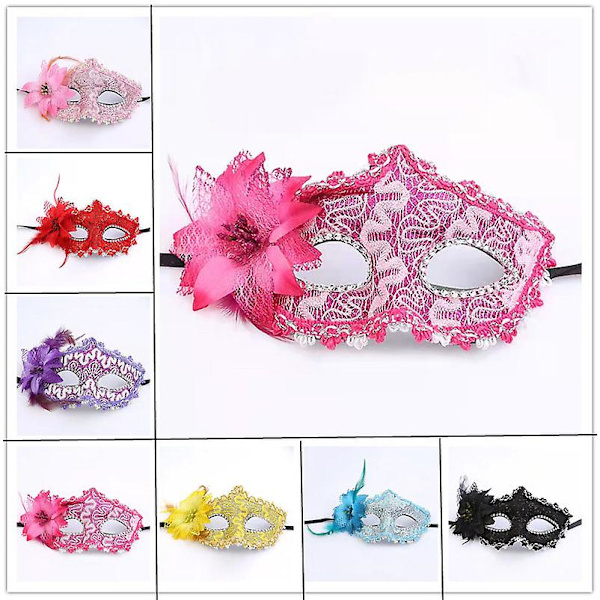 1 st Halloween Spets Ögonbindel Karneval Maskerad Festmask Purple