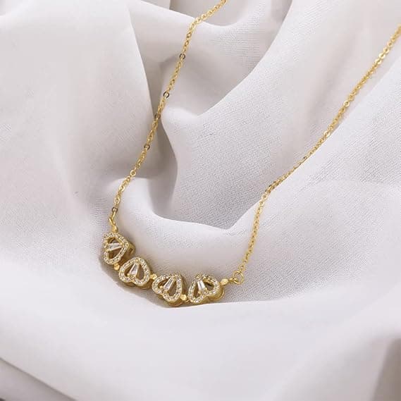Halsband med vikbart fyrklöverhänge (guld)