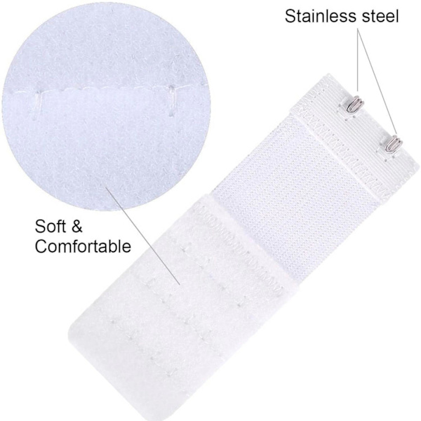 3-pack BH-förlängare - Svart, Vit, Beige - 2 krokar