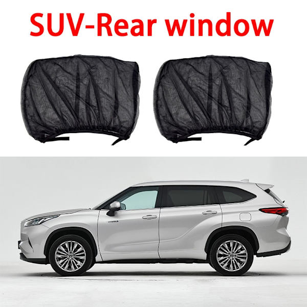 2 st Solskydd för bil - Stylingtillbehör, UV-skydd, Sidofönster, Solskyddsnät, Solvisir, Fönsterfilm SUV universal back window