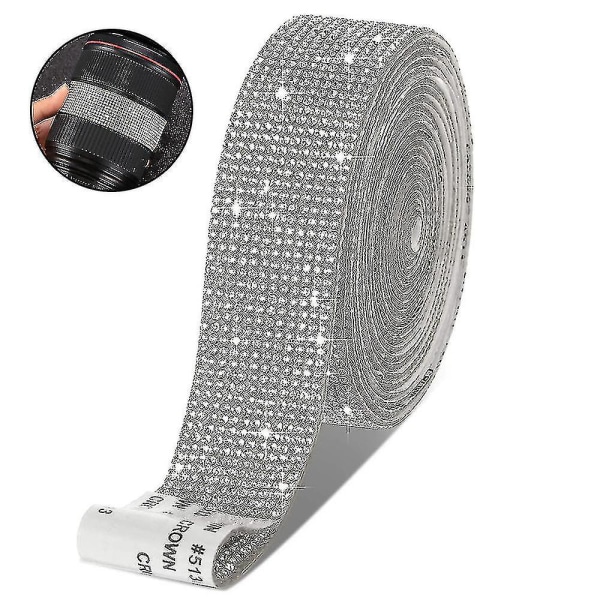 Självhäftande strassremsor Diamond Bling Crystal Ribbon Sticker Wrap Kompatibel med Craft Jewel Tape Roll med Strass Kompatibel med Diy_g