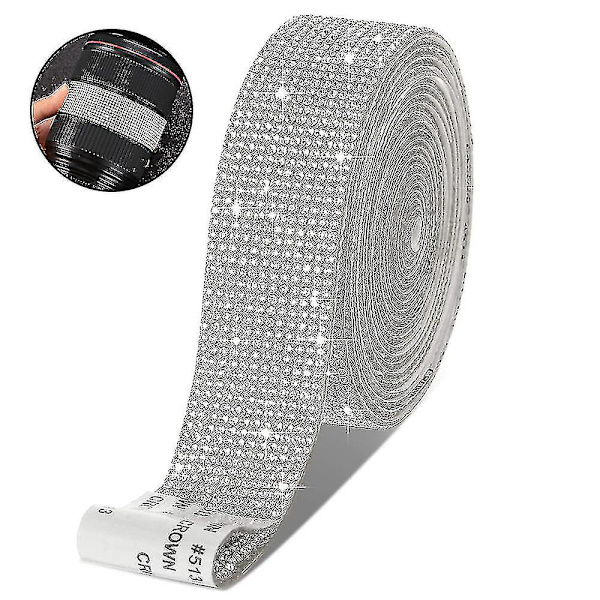 Självhäftande Strassremsor Diamond Bling Crystal Ribbon Sticker Wrap Kompatibel med Craft Jewel Tape Roll med Strass Kompatibel med Diy_g
