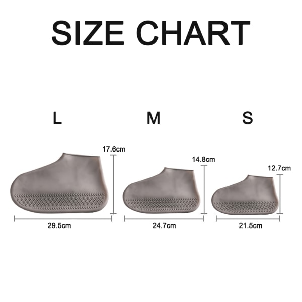 Vattentäta skoöverdrag ilikon Regnskoöverdrag Gummiskor S Grey