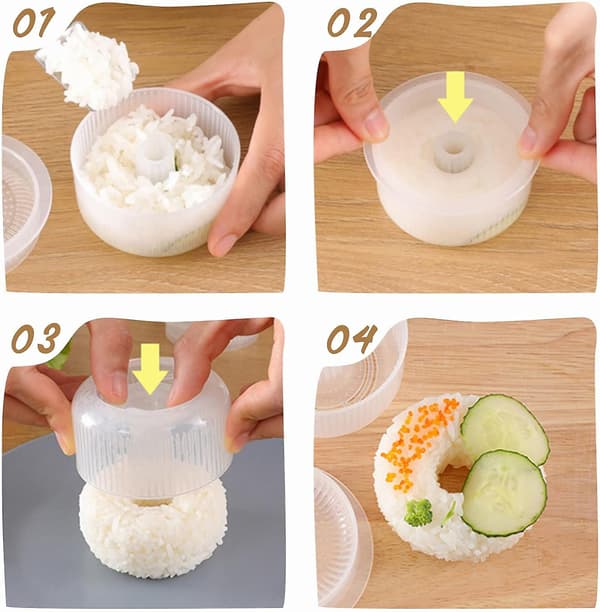 2 st Sushi Maker Onigiri Form, Icke-klibbig Donut Maker Form