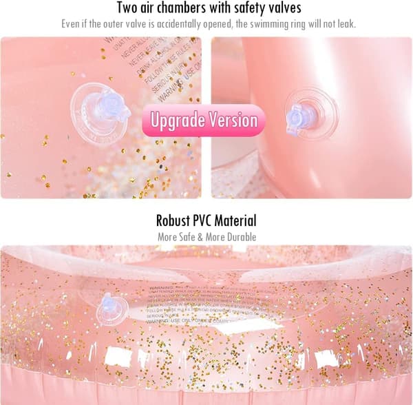 Uppblåsbar pool, flamingo pool glitter rosa luftmadrass