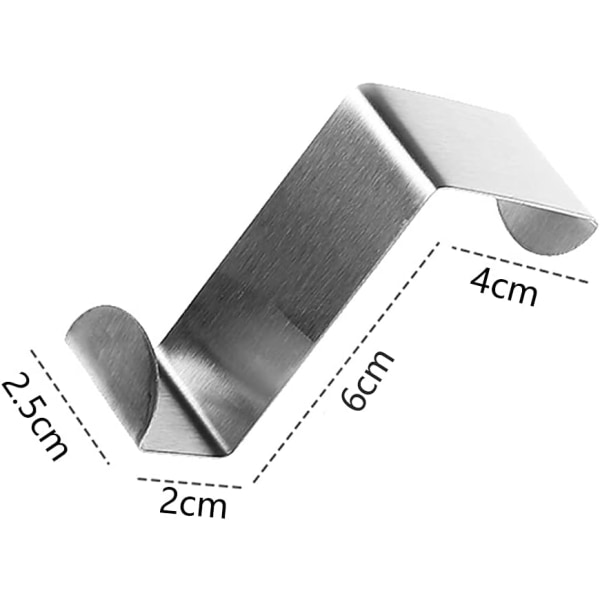 10-pack dörrkrokar i rostfritt stål Vändbara Inga borrkrokar, klädhatkrokar