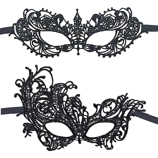 Dam Sexig Prom Lace Mask Halloween Masquerade Party Halvmask 2 stycken