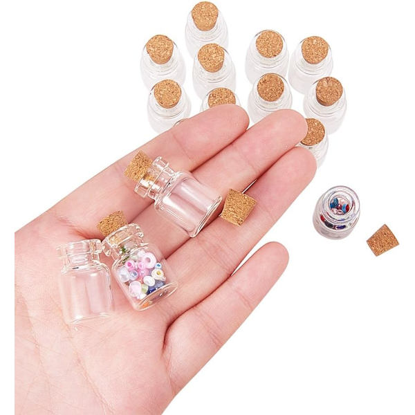20 st 5ml julklappsflaskor, glasflaskor med korkstopp S 15x22mm