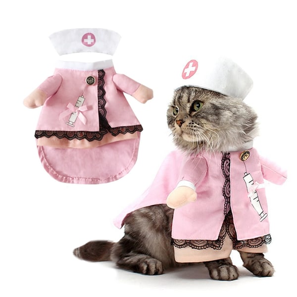 Halloween Husdjurs Sjuksköterska Förvandlingsklänning Hund Kreativa Kläder m