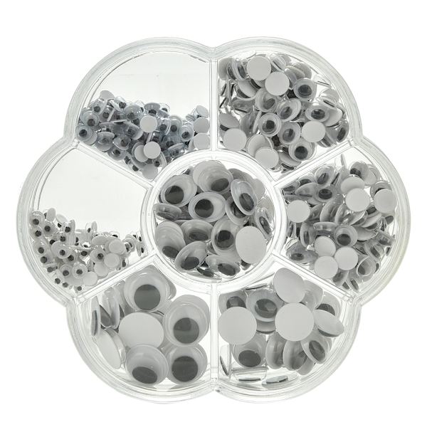500 st Wiggly Googly Eyes Plast Rörlig Svart Joggle Scrapb