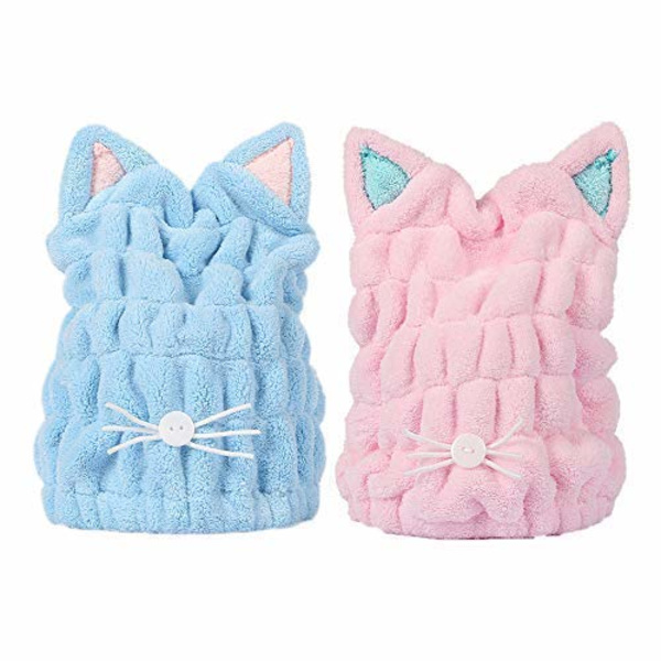 2st Ultraabsorberande Hår Snabbtorkande Handduk Mikrofiber Hårtork