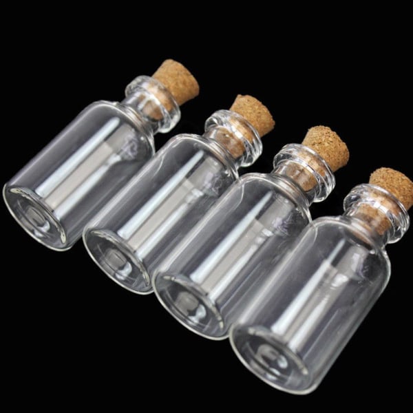 10 st/ set Mini Användbara små korkproppsglasflaskor Flaskor Forts