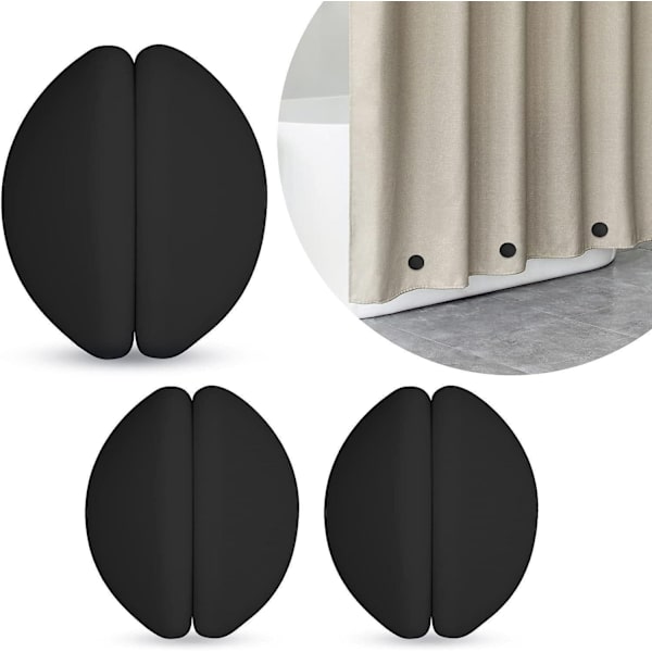 3 par Duschdraperivikter, Rostar aldrig Duschdraperi Magneter