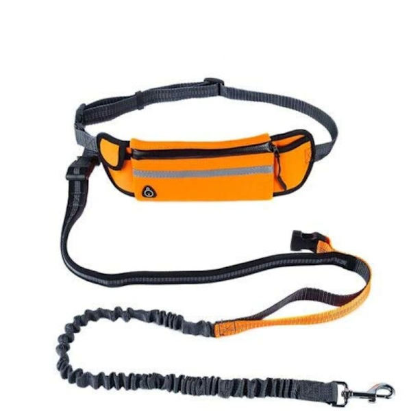 Flexibelt hundkoppel med midjeväska