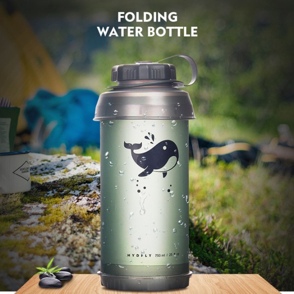 750 ml livsmedelsklassad TPU utomhus vikbar mjuk vattenflaska, 750ML Blue