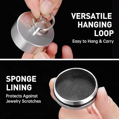 Mini Aluminum Jewelry Box for Travel with Easy Open Latch, Compact