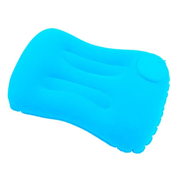 Bärbar uppblåsbar nackkudde för resor utomhus blue