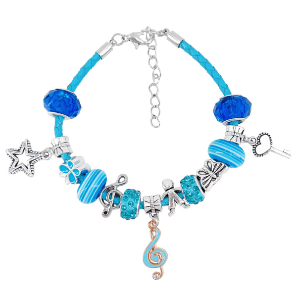 Creative DIY Blue Ocean Mermaid Beaded Barnarmband Set Box Gratis kombinationshalsband Alla hjärtans dag presentask