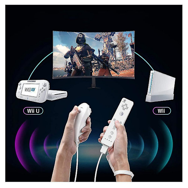 Wii-fjärrkontroll för Nintendo Wii och Wii U-konsol white